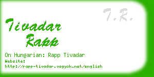 tivadar rapp business card